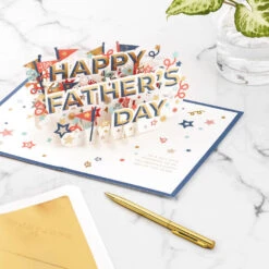 Hallmark Celebrate Stars And Pennants 3D Pop-Up Father's Day Card -Hallmark Shop Stars and Pennants 3D PopUp Fathers Day Card 1299IMM2045 06