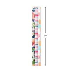 Hallmark Watercolor Tones 3-Pack Reversible Wrapping Paper, 75 Sq. Ft. Total -Hallmark Shop Watercolor Tones 3Pack Reversible Wrapping Paper 5EWR6405 03