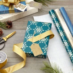 Hallmark Winter Glow 3-Pack Christmas Wrapping Paper Assortment, 80 Sq. Ft. -Hallmark Shop Winter Glow Christmas Wrapping Paper Assortment 5JXW1060 03