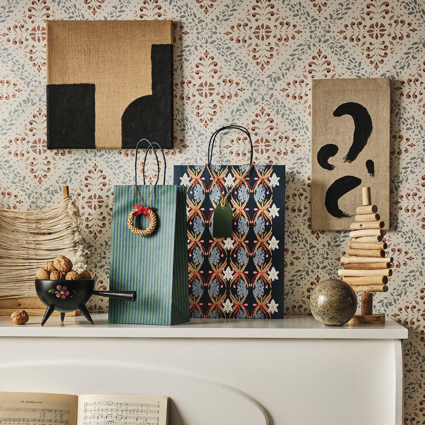 Hallmark Shop -Hallmark Shop vinterfint gift bag set of 2 mixed patterns blue 1367740 pe957454 s5